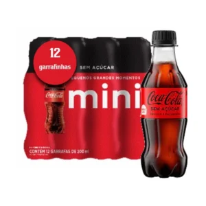 Refrigerante Coca-Cola 200ml Sem Açúcar c/12